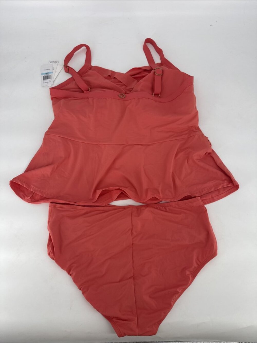 Jantzen Womens Size 18 Coral Tummy Control 2 Piece Swimsuit Tankini Bathing Suit - Picture 4 of 10